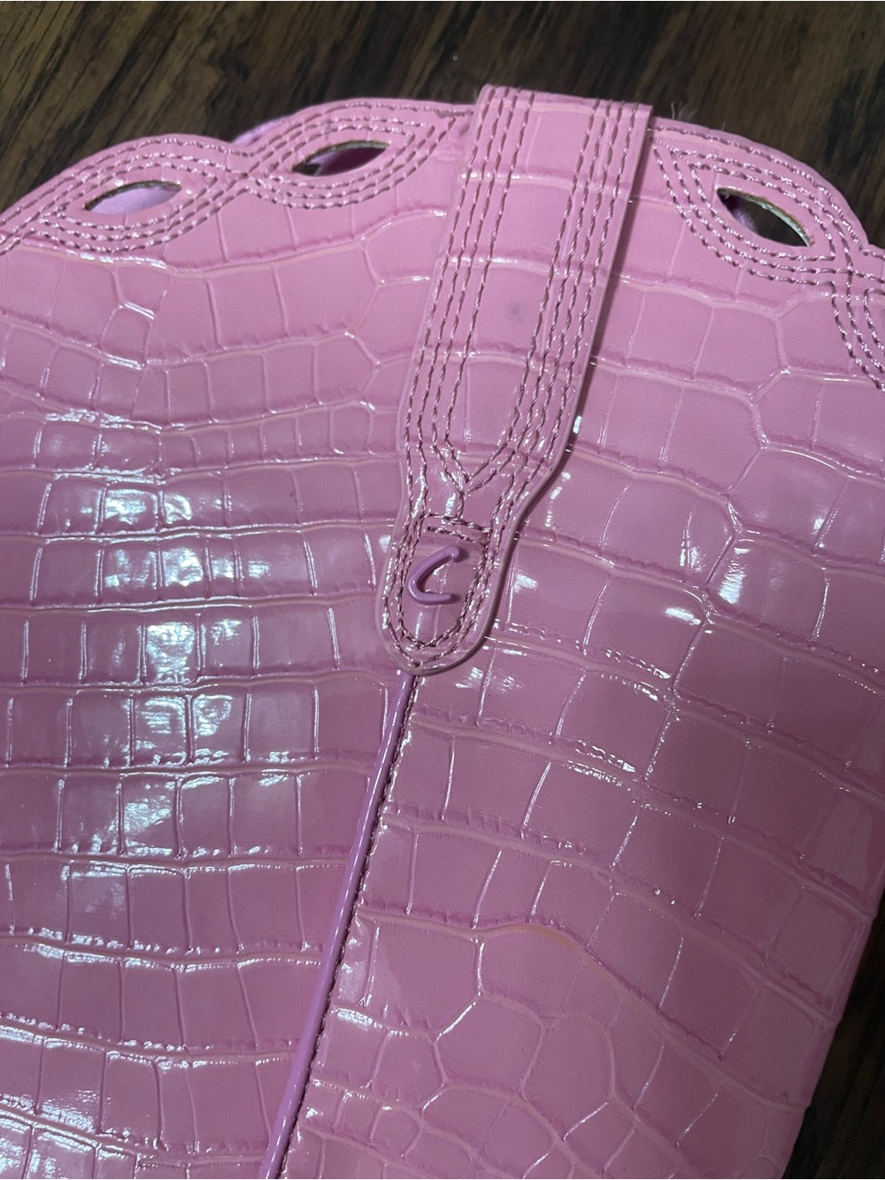 Women’s Pink Croc-Embossed Mid-Calf Western Boots - Picture 3 of 11